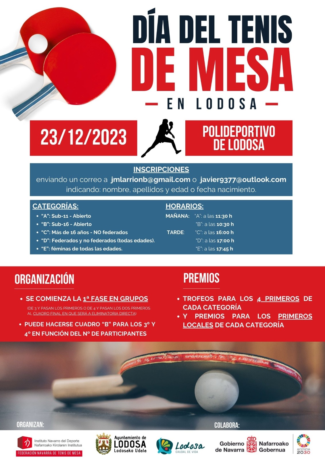 D&iacute;a del Tenis de Mesa en Lodosa (23 de diciembre). &iexcl;Ap&uacute;ntate!